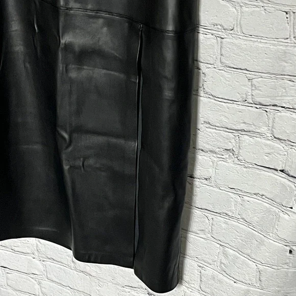 Z Supply Sleek Faux Leather Black Pencil Skirt - Picture 2 of 3